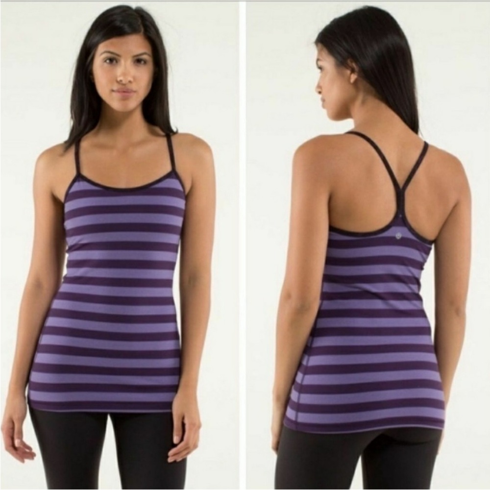 Lululemon Purple Stripe Power Y Tank